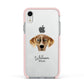 American Leopard Hound Personalised Apple iPhone XR Impact Case Pink Edge on Silver Phone