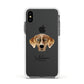 American Leopard Hound Personalised Apple iPhone Xs Impact Case White Edge on Black Phone
