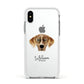 American Leopard Hound Personalised Apple iPhone Xs Impact Case White Edge on Silver Phone