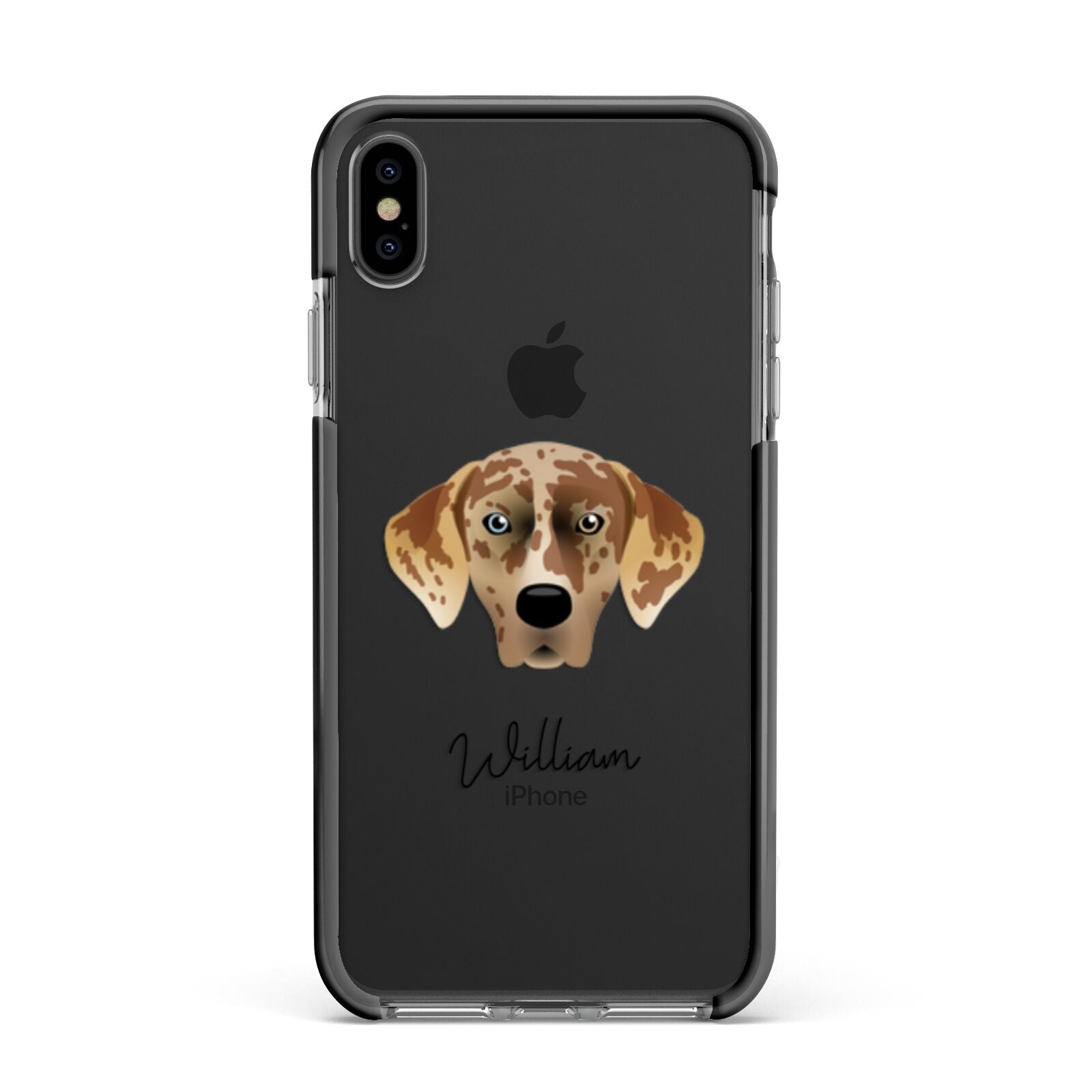 American Leopard Hound Personalised Apple iPhone Xs Max Impact Case Black Edge on Black Phone