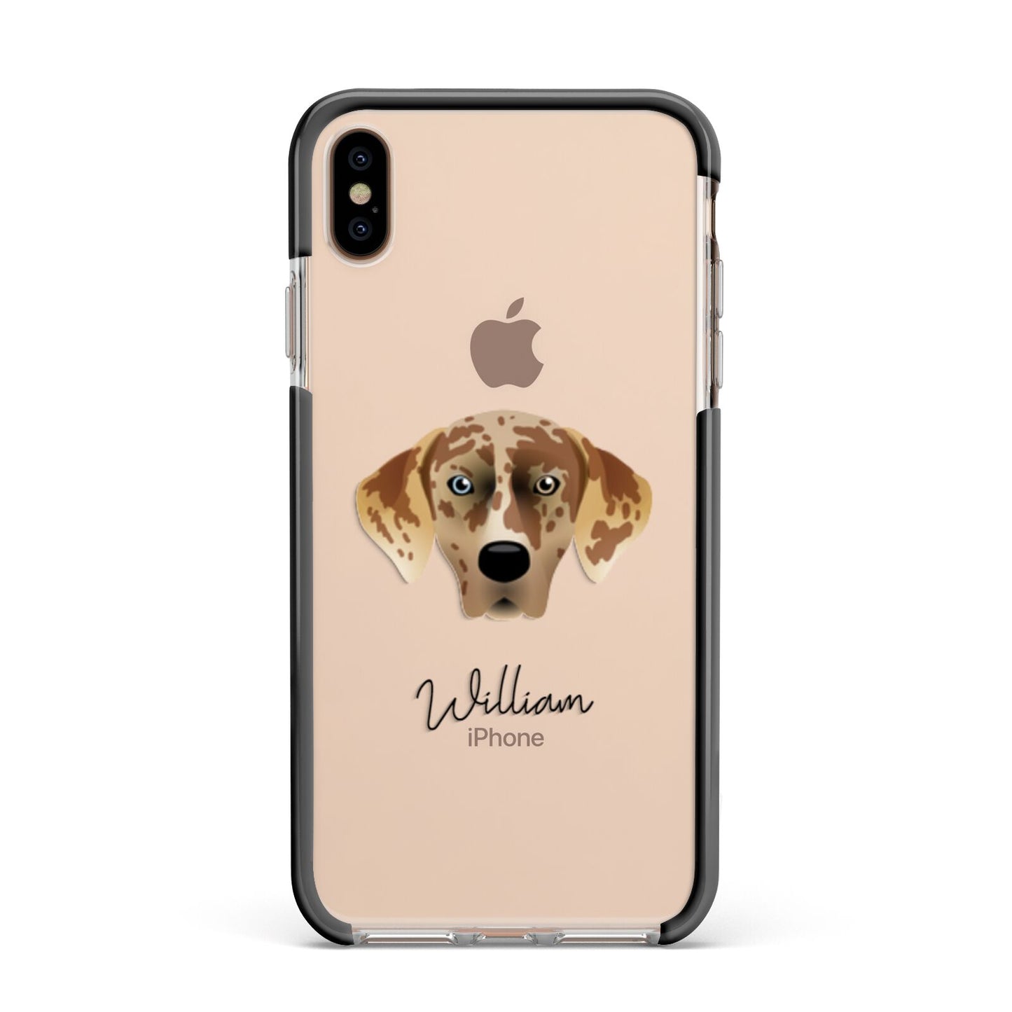 American Leopard Hound Personalised Apple iPhone Xs Max Impact Case Black Edge on Gold Phone