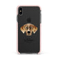 American Leopard Hound Personalised Apple iPhone Xs Max Impact Case Pink Edge on Black Phone