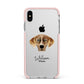 American Leopard Hound Personalised Apple iPhone Xs Max Impact Case Pink Edge on Silver Phone