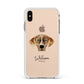 American Leopard Hound Personalised Apple iPhone Xs Max Impact Case White Edge on Gold Phone