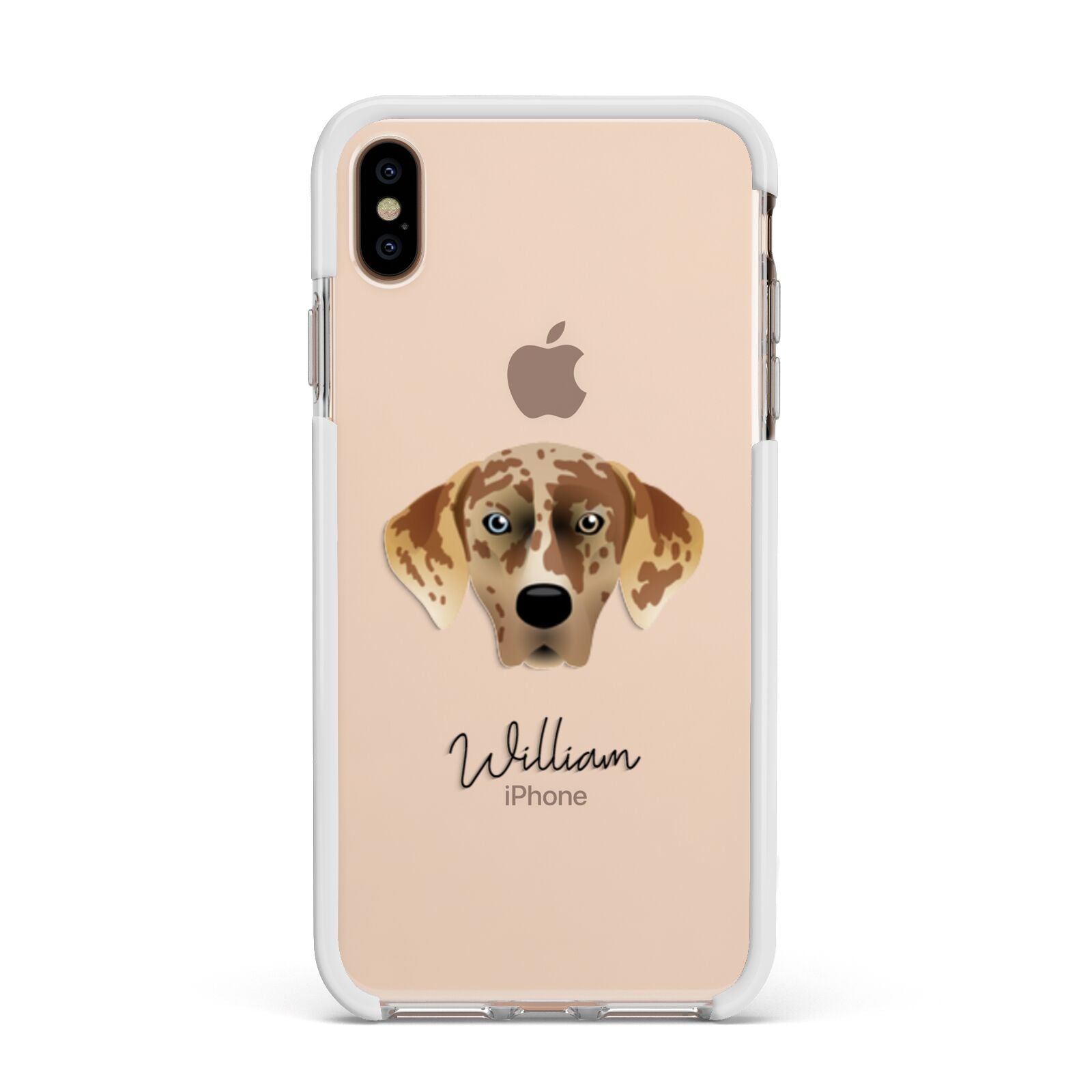 American Leopard Hound Personalised Apple iPhone Xs Max Impact Case White Edge on Gold Phone