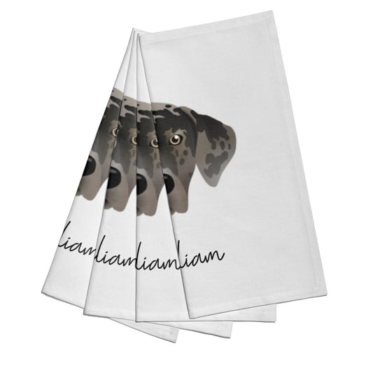 American Leopard Hound Personalised Cotton Napkins Set of 4