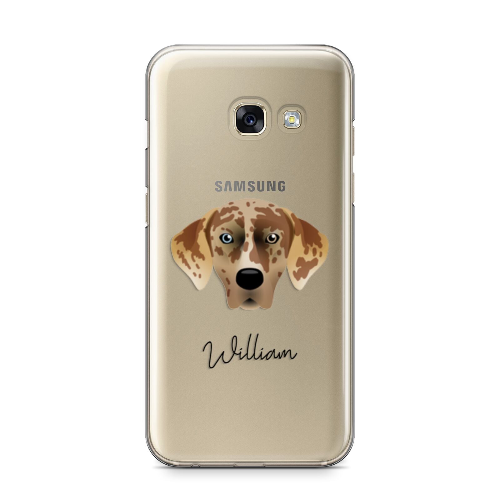 American Leopard Hound Personalised Samsung Galaxy A3 2017 Case on gold phone