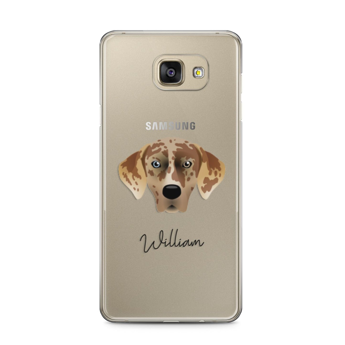 American Leopard Hound Personalised Samsung Galaxy A5 2016 Case on gold phone