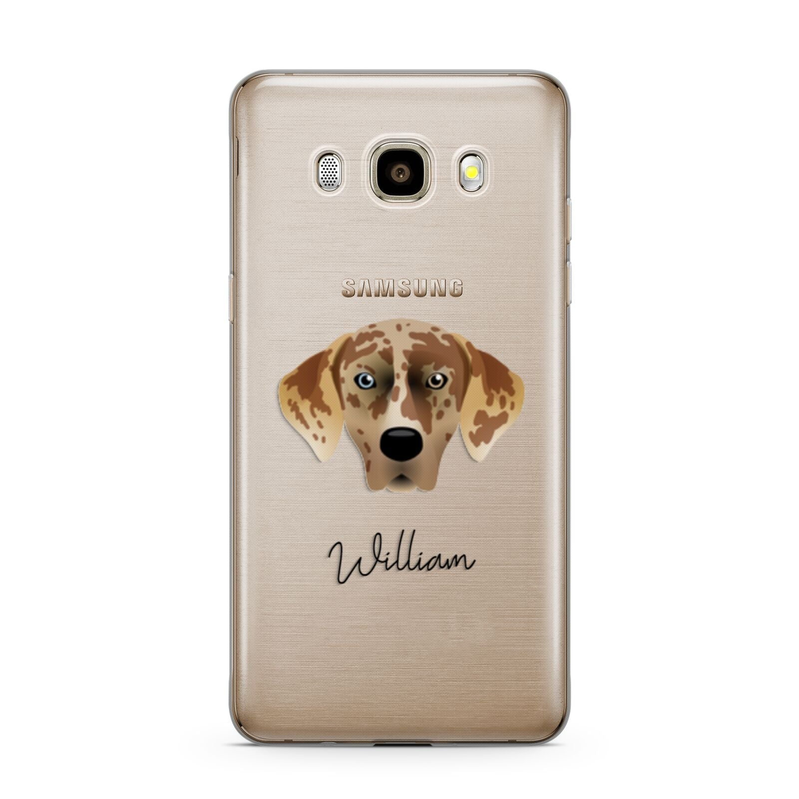American Leopard Hound Personalised Samsung Galaxy J7 2016 Case on gold phone
