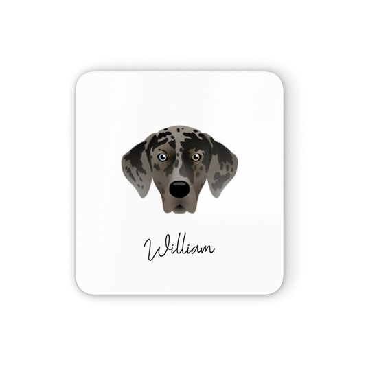American Leopard Hound Personalised Square Coaster