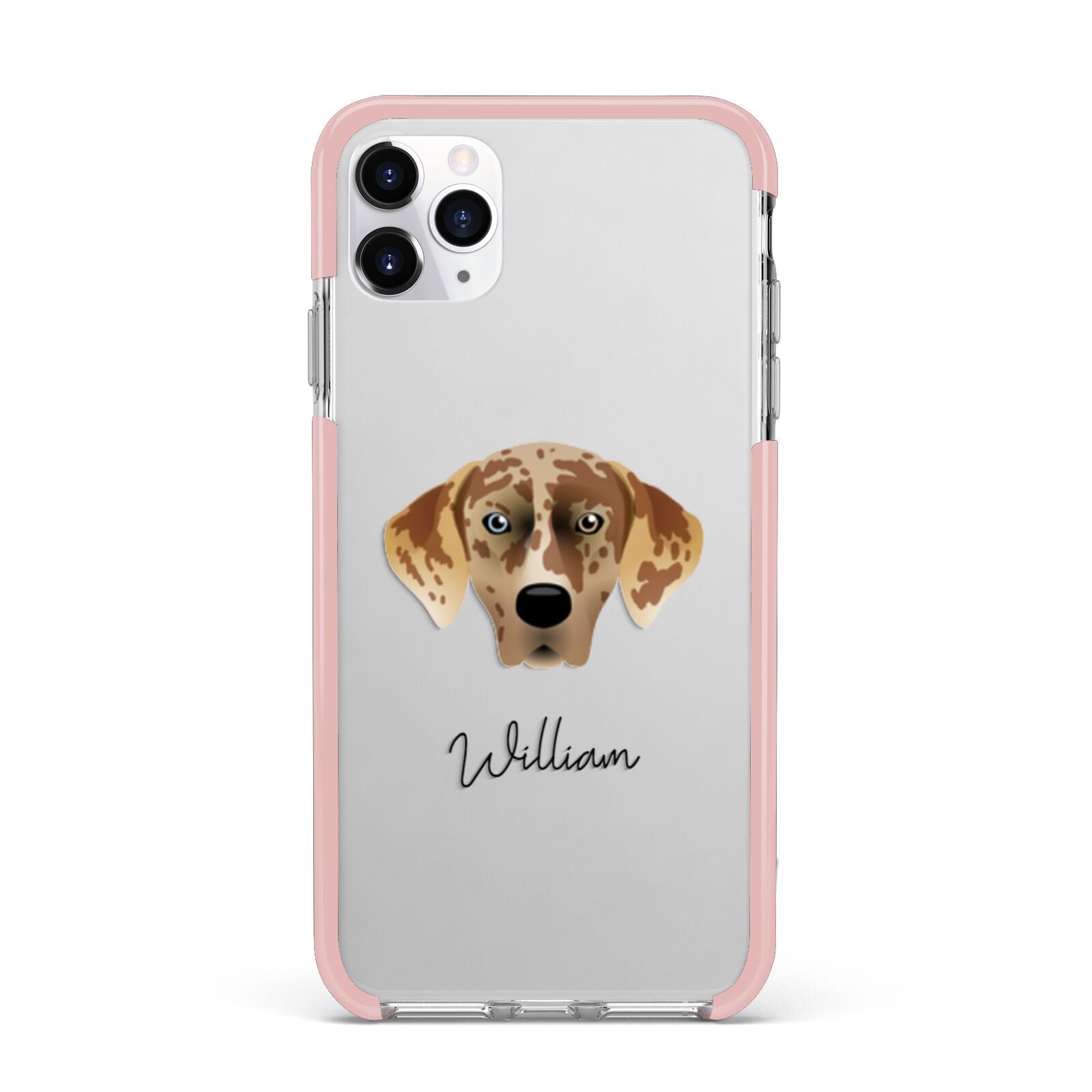 American Leopard Hound Personalised iPhone 11 Pro Max Impact Pink Edge Case