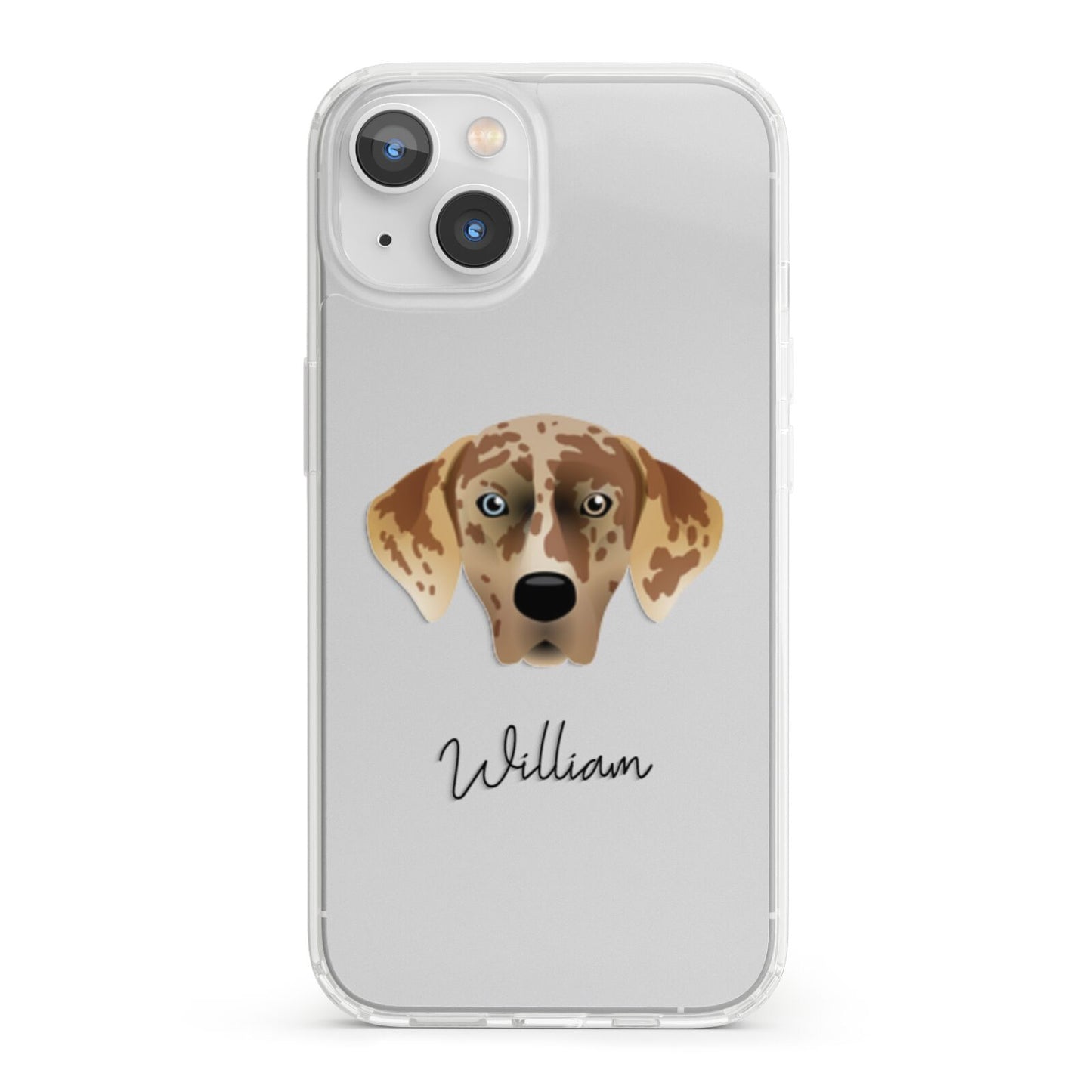 American Leopard Hound Personalised iPhone 13 Clear Bumper Case