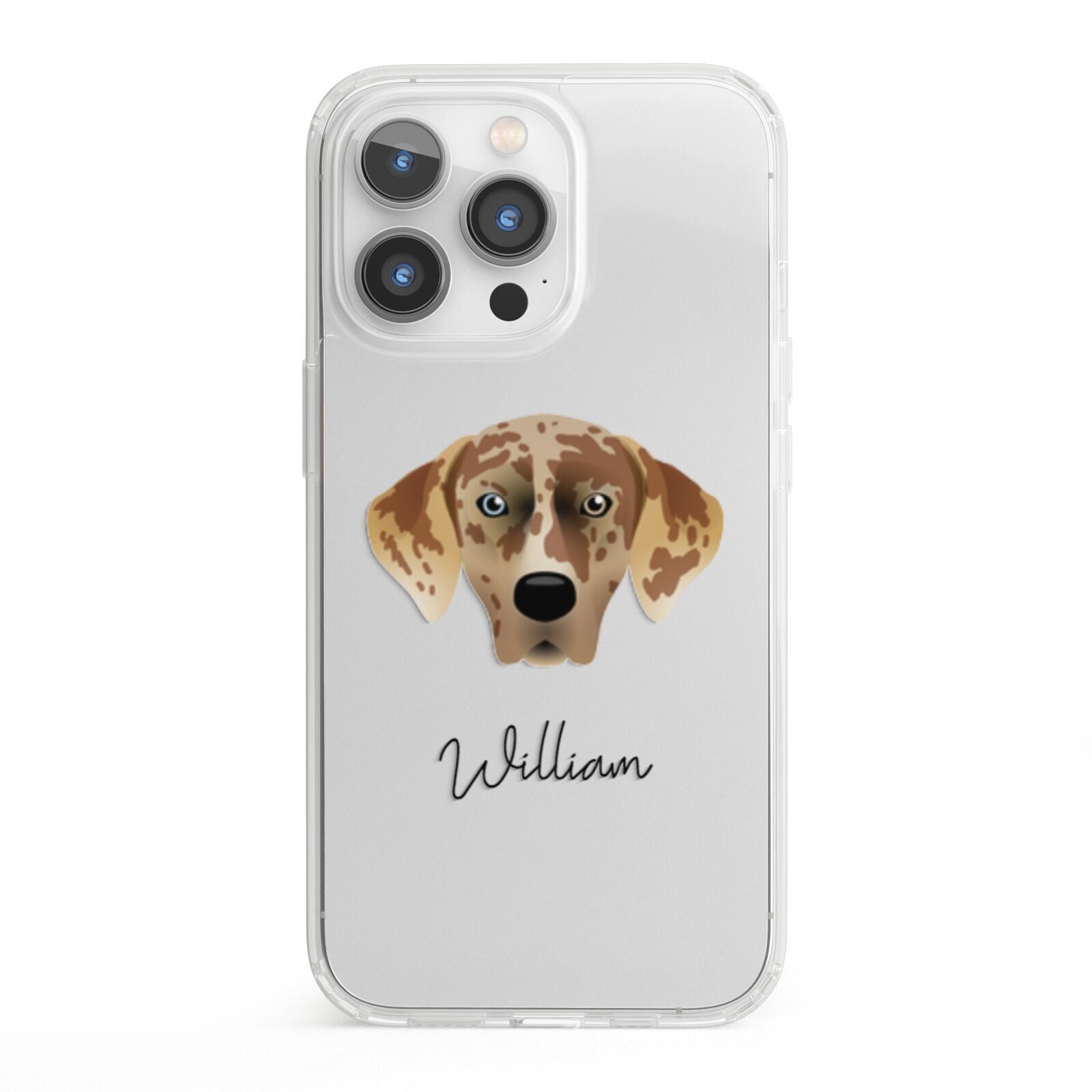 American Leopard Hound Personalised iPhone 13 Pro Clear Bumper Case
