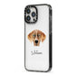 American Leopard Hound Personalised iPhone 13 Pro Max Black Impact Case Side Angle on Silver phone