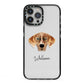 American Leopard Hound Personalised iPhone 13 Pro Max Black Impact Case on Silver phone
