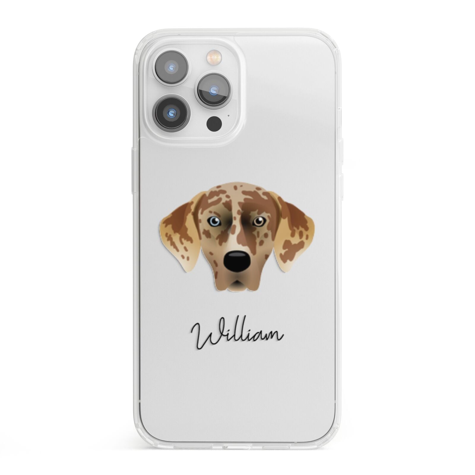 American Leopard Hound Personalised iPhone 13 Pro Max Clear Bumper Case