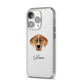 American Leopard Hound Personalised iPhone 14 Pro Clear Tough Case Silver Angled Image