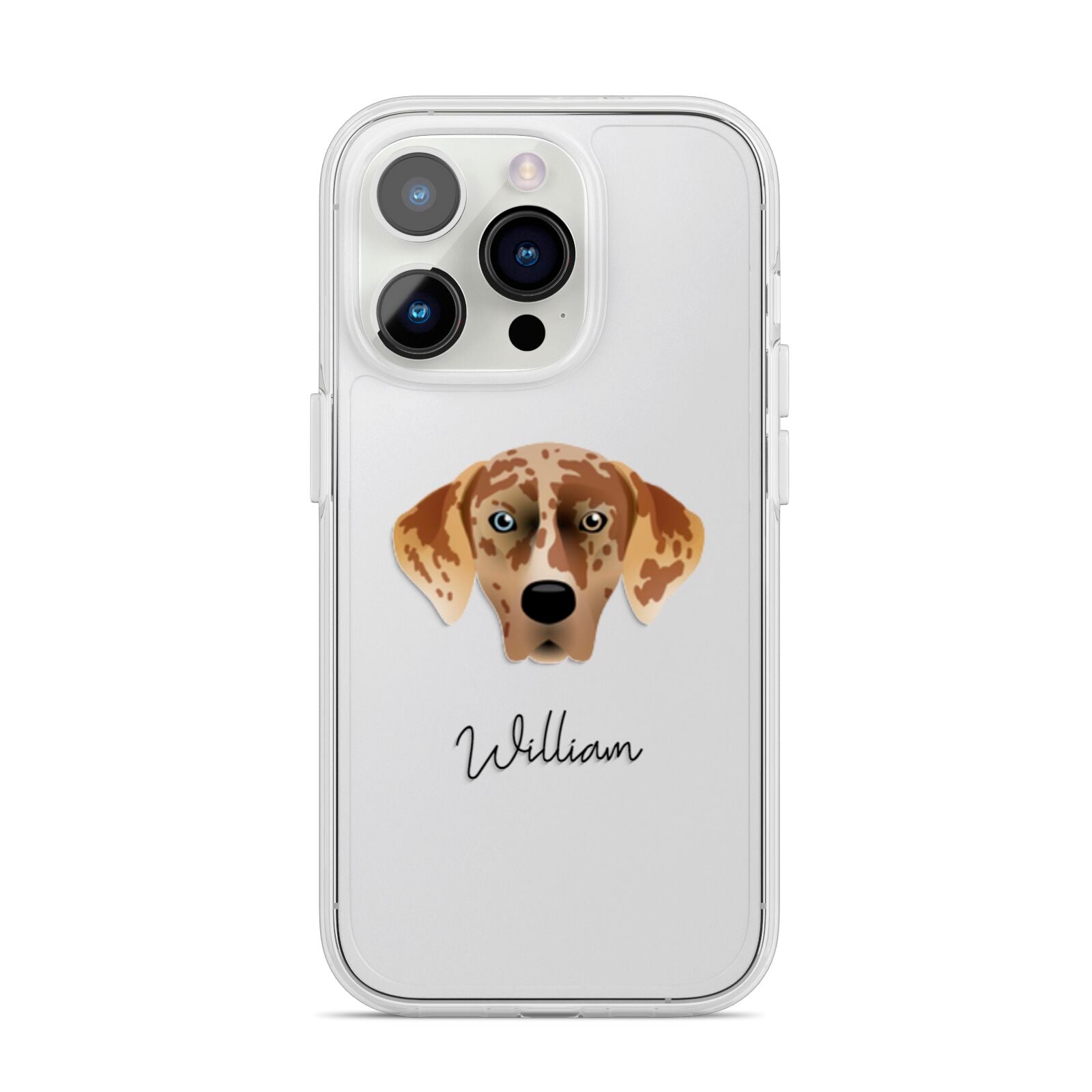 American Leopard Hound Personalised iPhone 14 Pro Clear Tough Case Silver