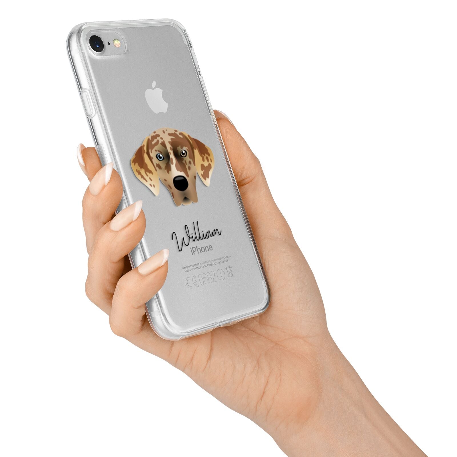 American Leopard Hound Personalised iPhone 7 Bumper Case on Silver iPhone Alternative Image