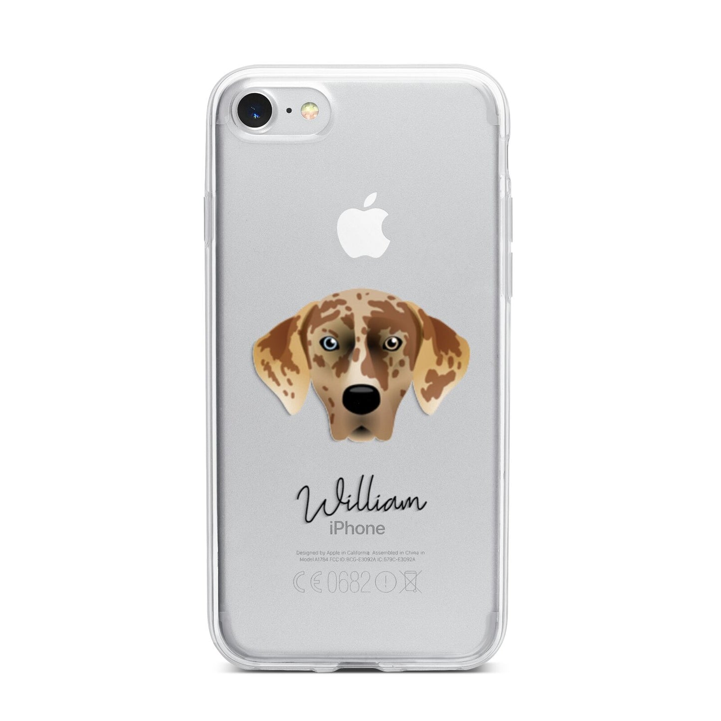 American Leopard Hound Personalised iPhone 7 Bumper Case on Silver iPhone