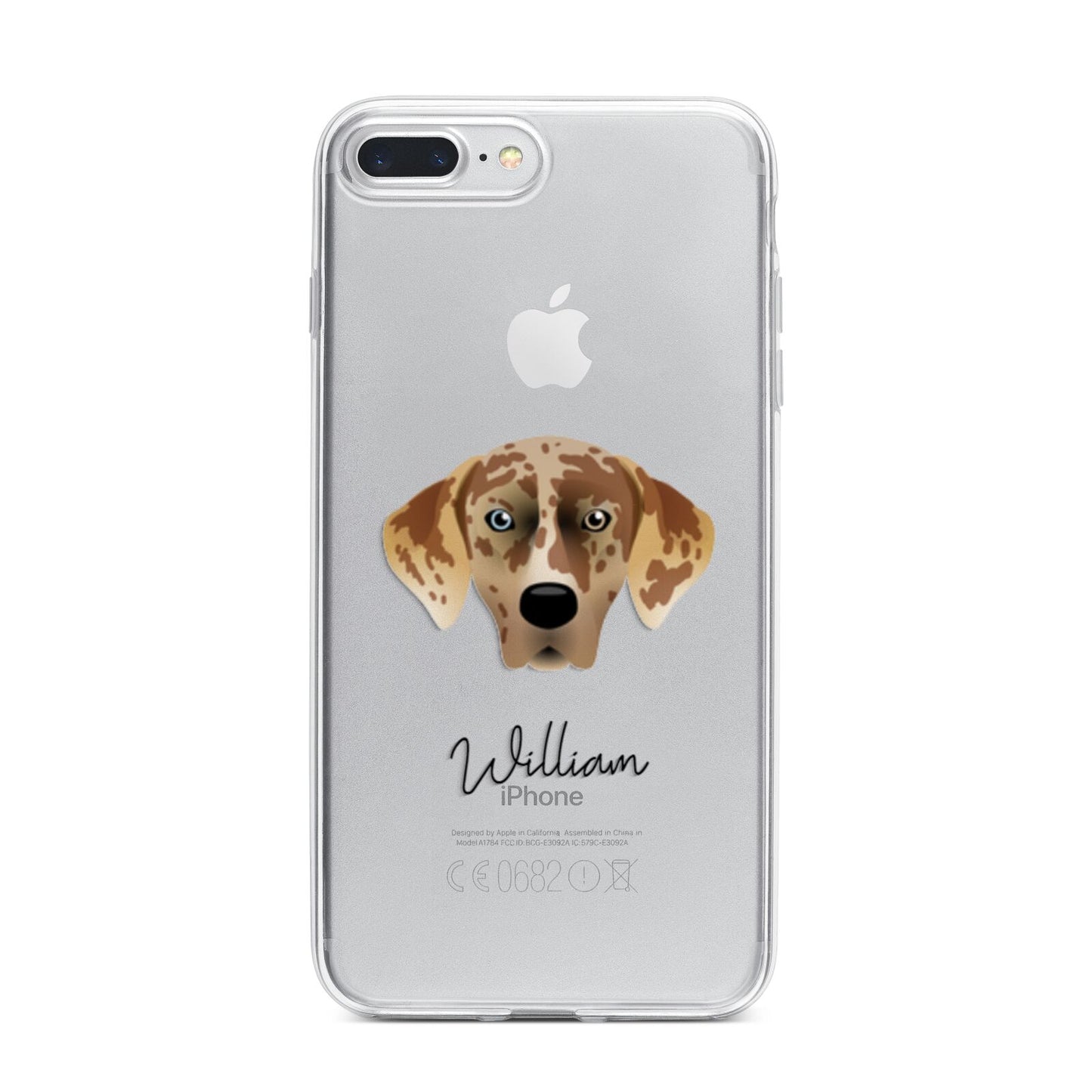 American Leopard Hound Personalised iPhone 7 Plus Bumper Case on Silver iPhone