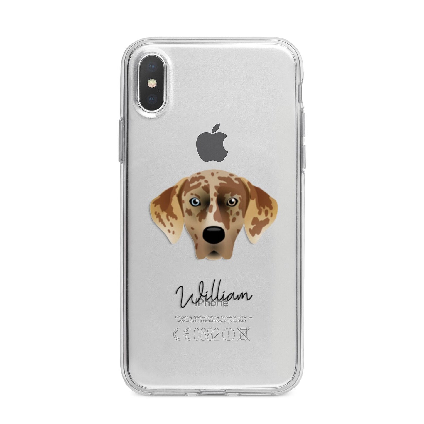 American Leopard Hound Personalised iPhone X Bumper Case on Silver iPhone Alternative Image 1
