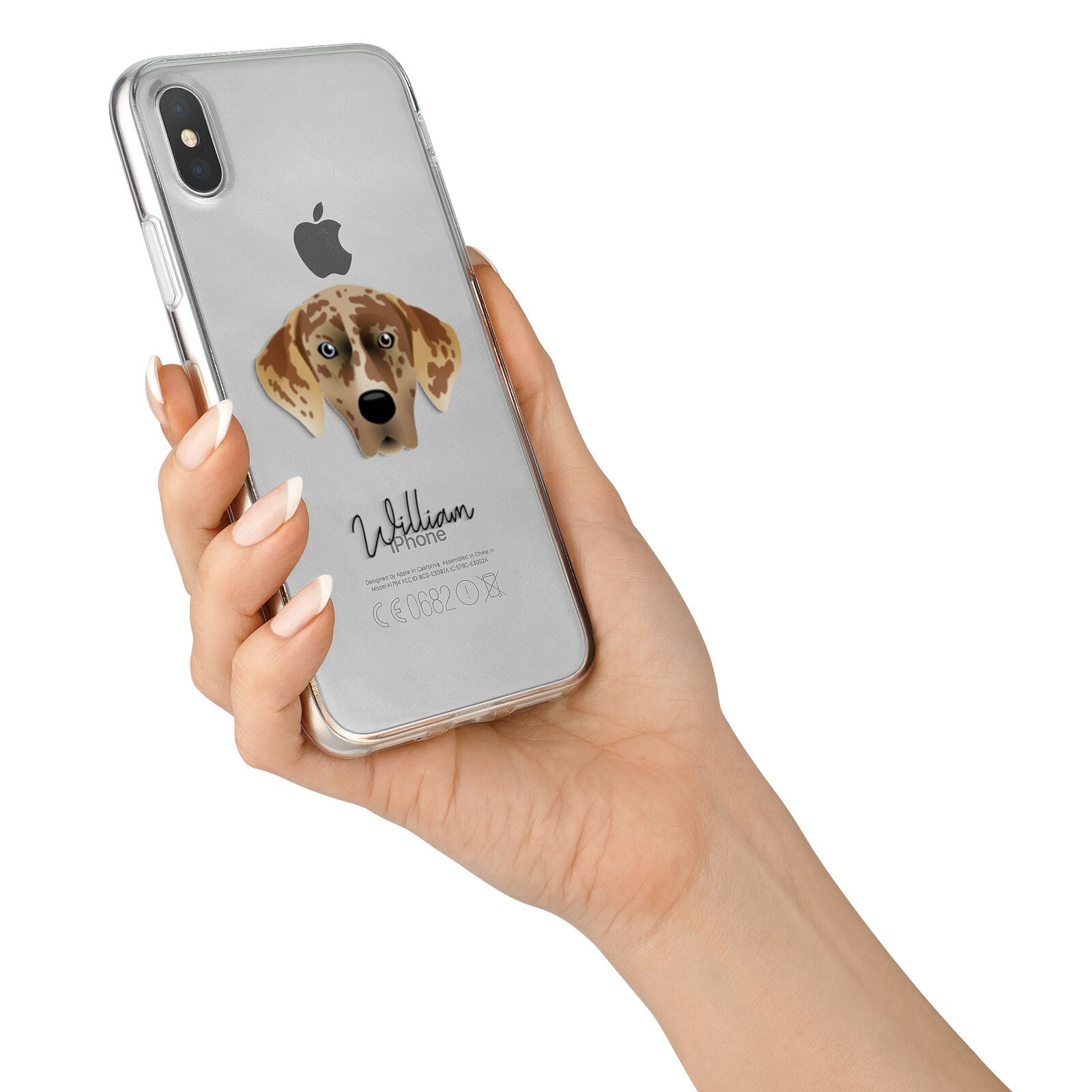 American Leopard Hound Personalised iPhone X Bumper Case on Silver iPhone Alternative Image 2