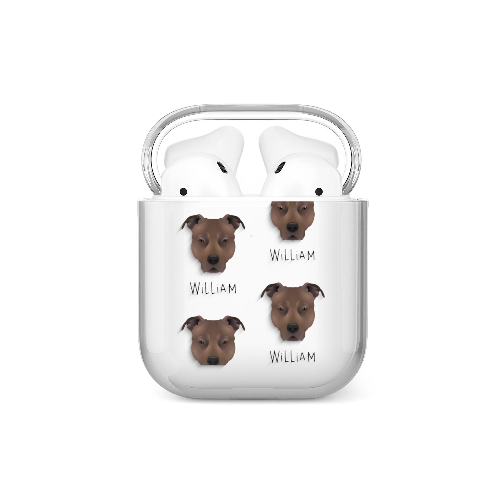American Pit Bull Terrier Icon with Name AirPods Case