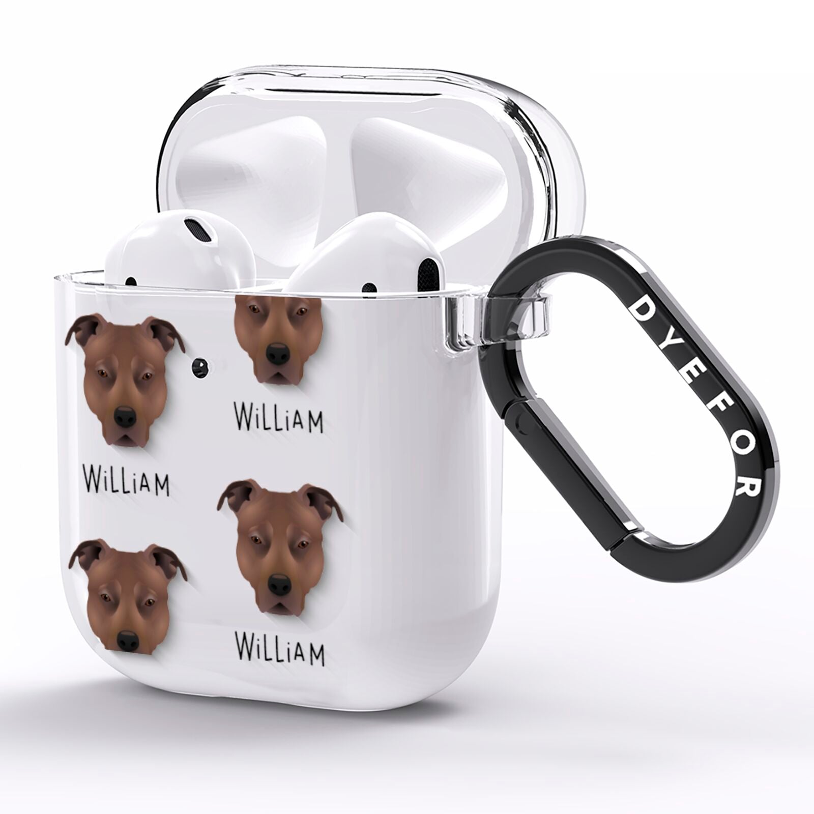 American Pit Bull Terrier Icon with Name AirPods Clear Case Side Image