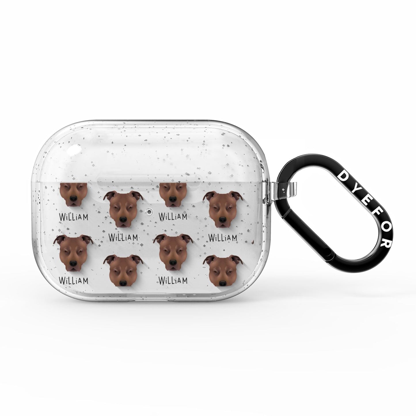 American Pit Bull Terrier Icon with Name AirPods Pro Glitter Case