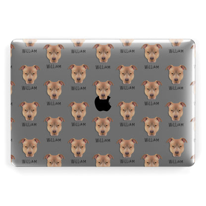 American Pit Bull Terrier Icon with Name Apple MacBook Case