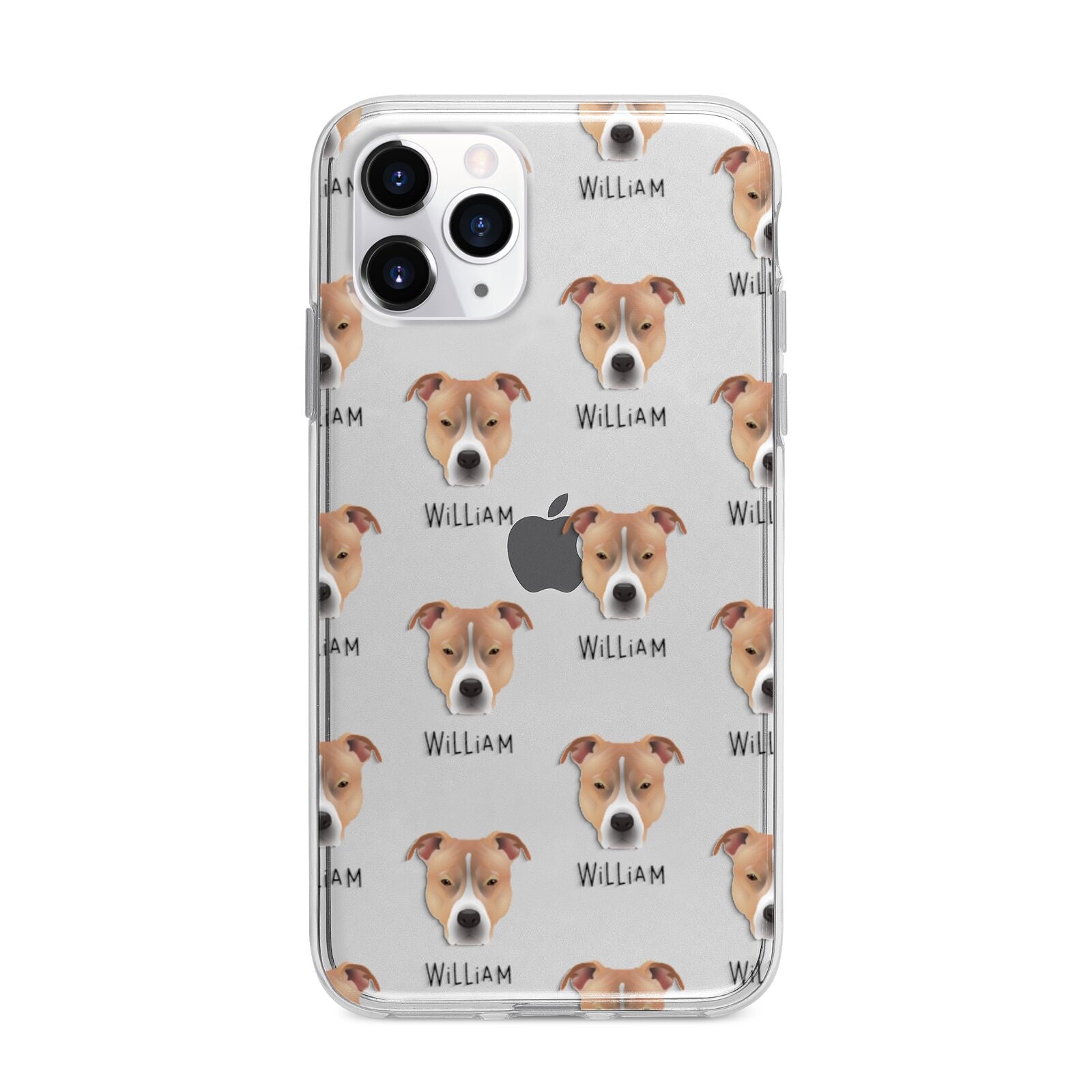 American Pit Bull Terrier Icon with Name Apple iPhone 11 Pro in Silver with Bumper Case