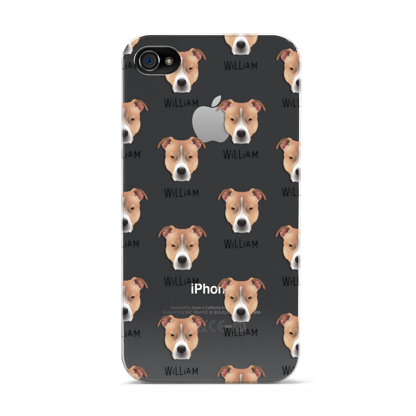 American Pit Bull Terrier Icon with Name Apple iPhone 4s Case