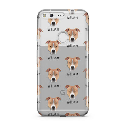 American Pit Bull Terrier Icon with Name Google Pixel Case