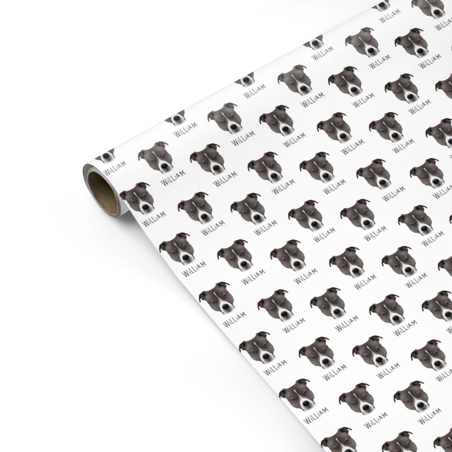 American Pit Bull Terrier Icon with Name Personalised Gift Wrap