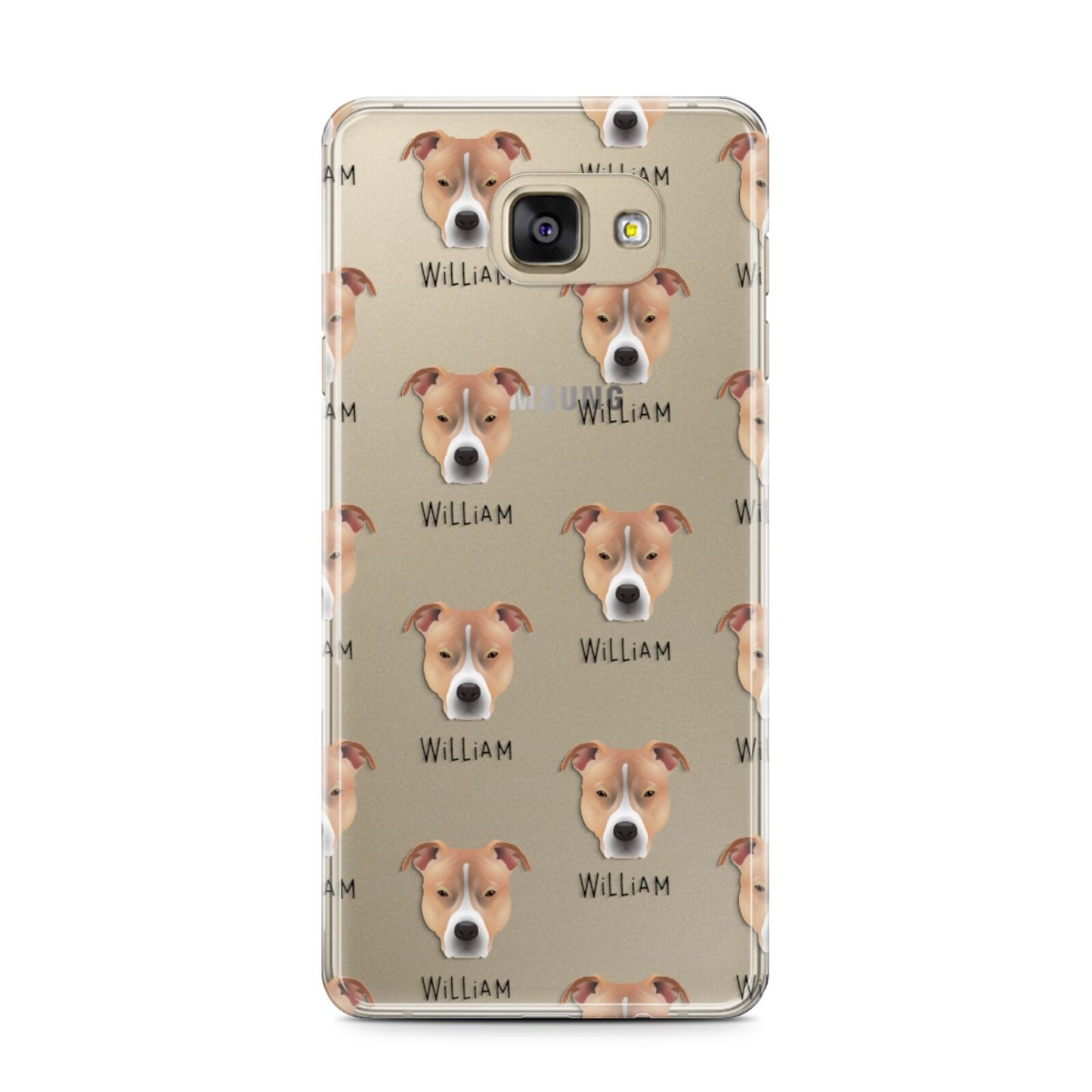 American Pit Bull Terrier Icon with Name Samsung Galaxy A7 2016 Case on gold phone