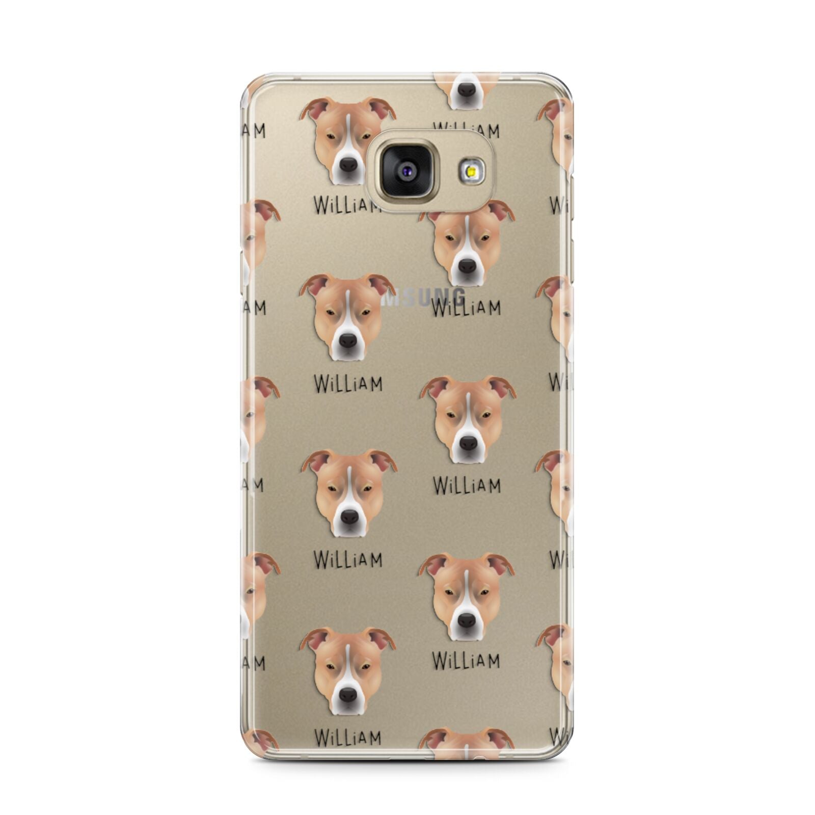 American Pit Bull Terrier Icon with Name Samsung Galaxy A7 2016 Case on gold phone
