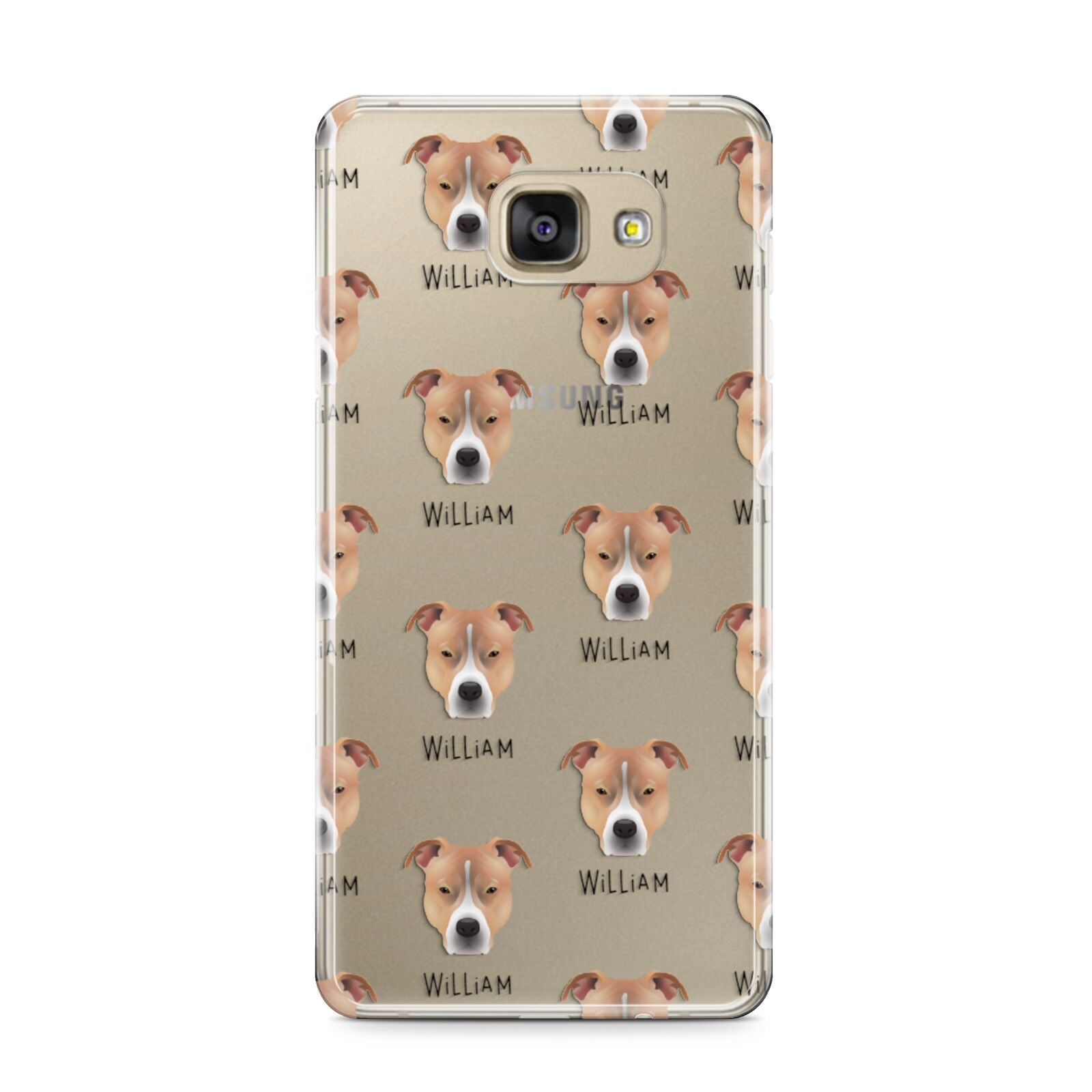 American Pit Bull Terrier Icon with Name Samsung Galaxy A9 2016 Case on gold phone