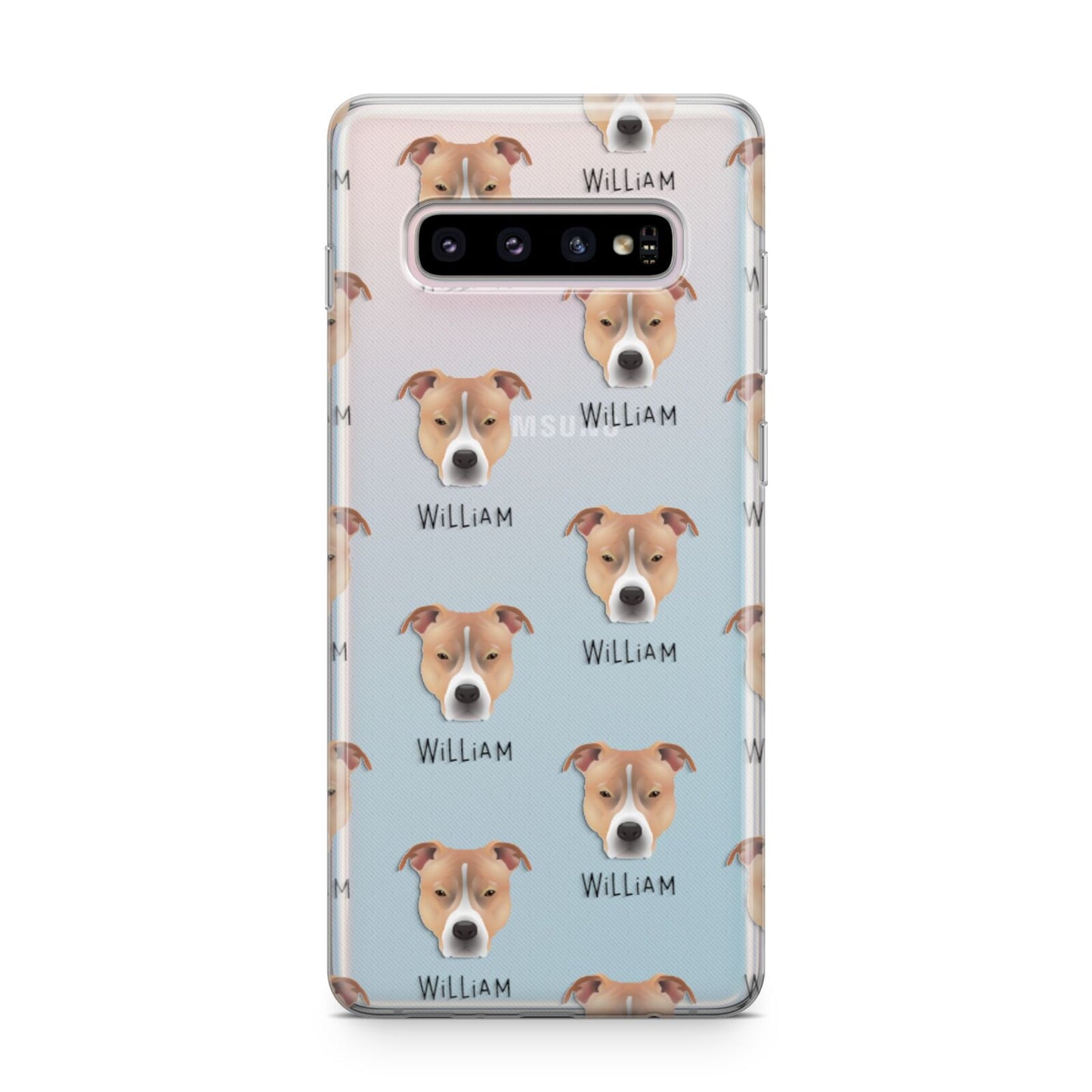 American Pit Bull Terrier Icon with Name Samsung Galaxy S10 Plus Case