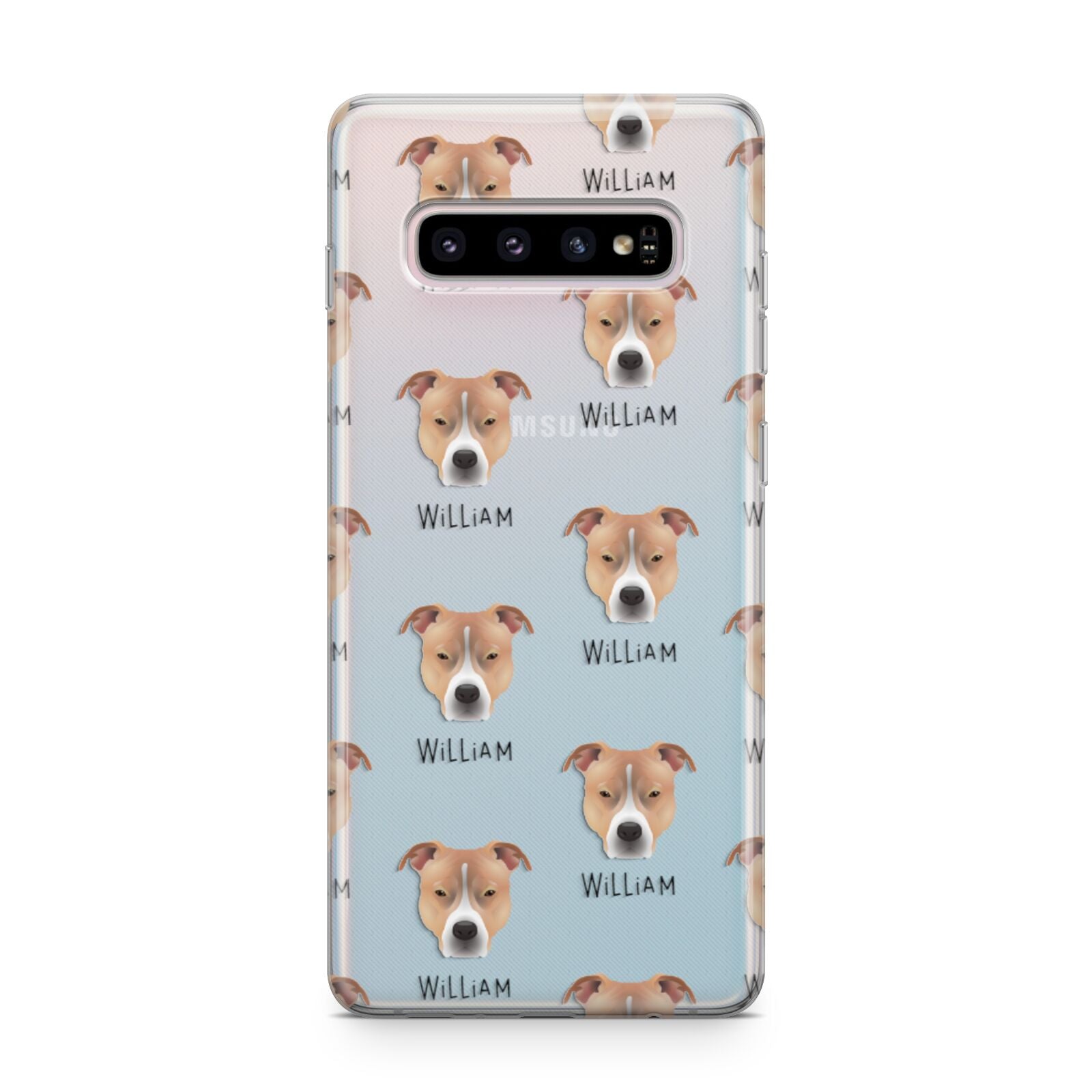 American Pit Bull Terrier Icon with Name Samsung Galaxy S10 Plus Case