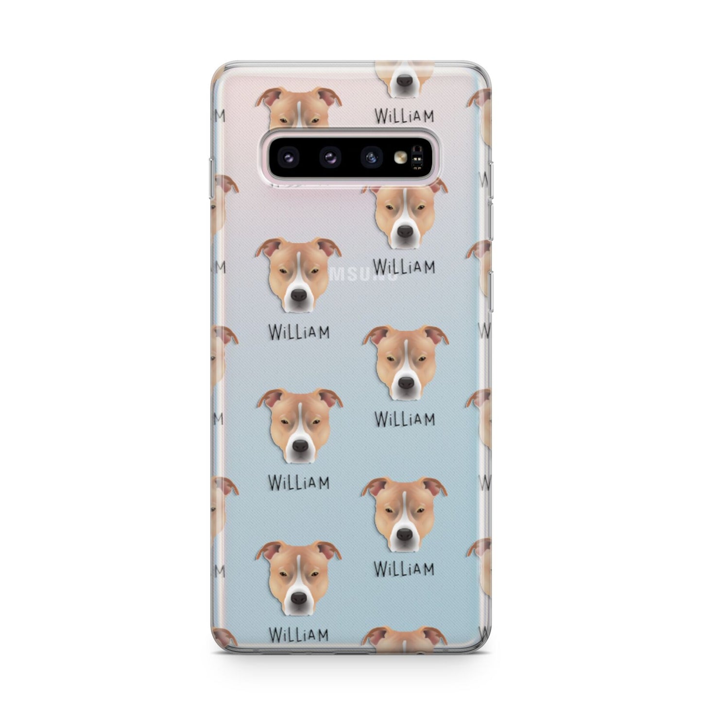 American Pit Bull Terrier Icon with Name Samsung Galaxy S10 Plus Case