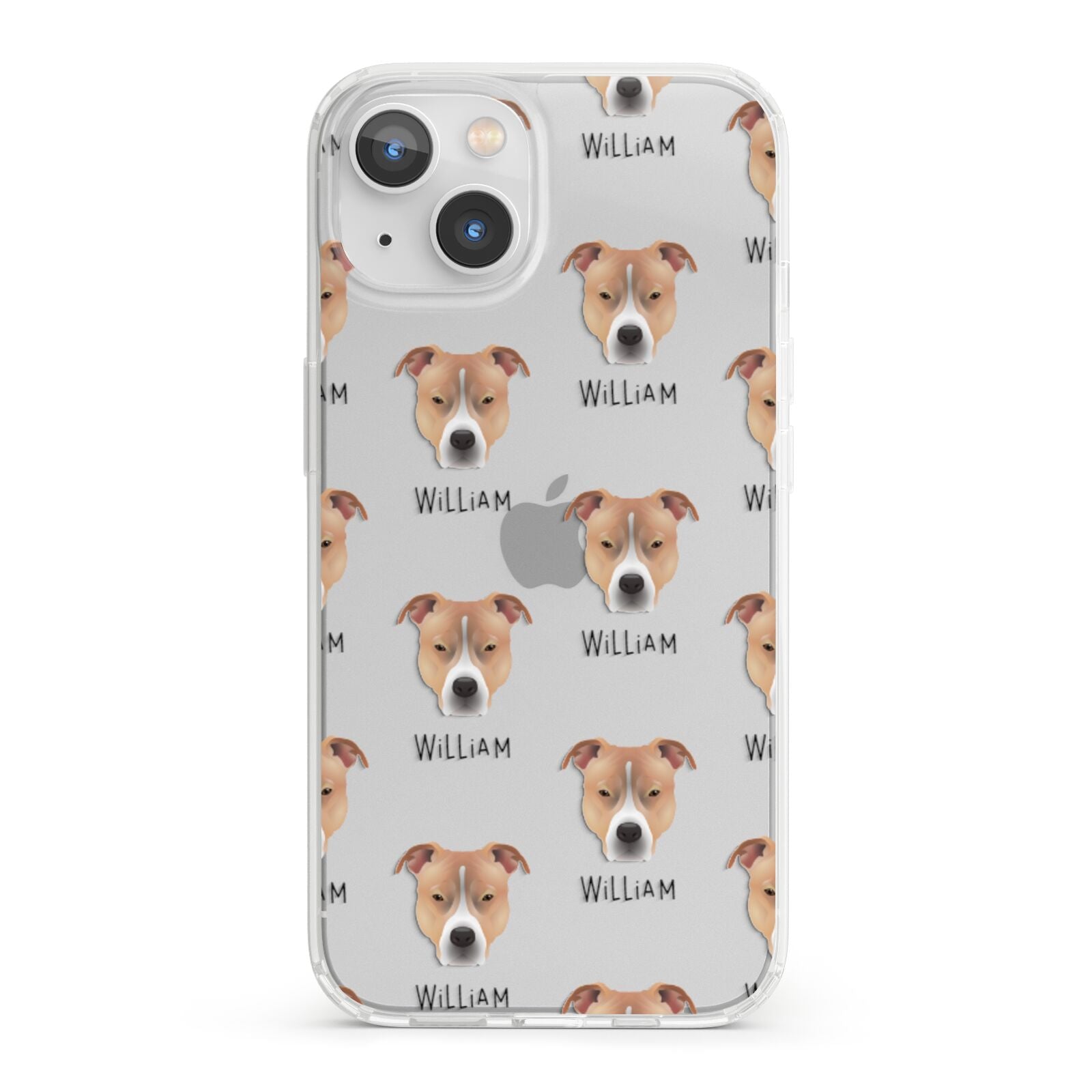 American Pit Bull Terrier Icon with Name iPhone 13 Clear Bumper Case