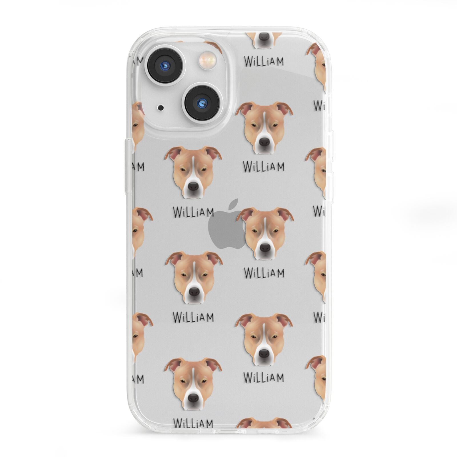 American Pit Bull Terrier Icon with Name iPhone 13 Mini Clear Bumper Case