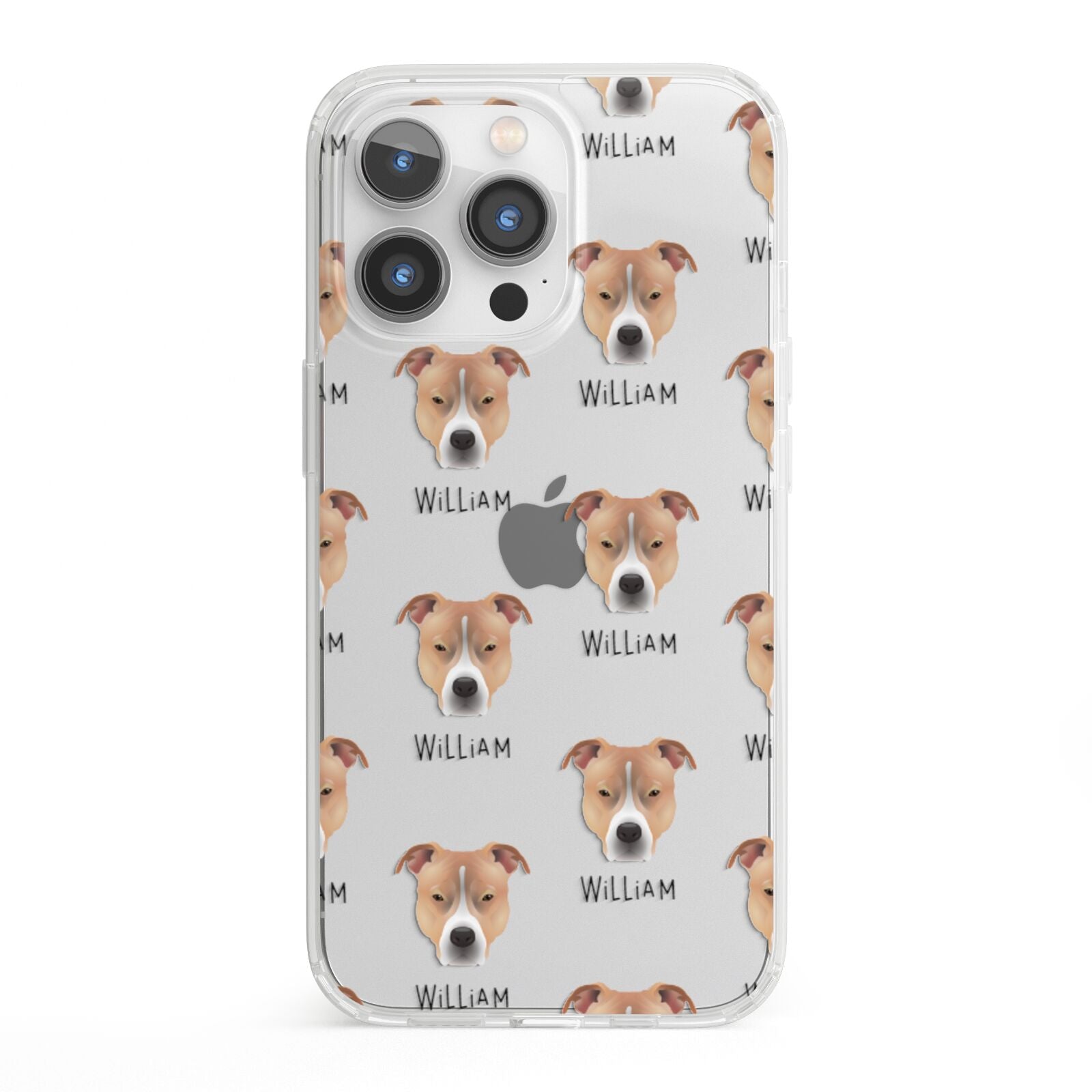 American Pit Bull Terrier Icon with Name iPhone 13 Pro Clear Bumper Case
