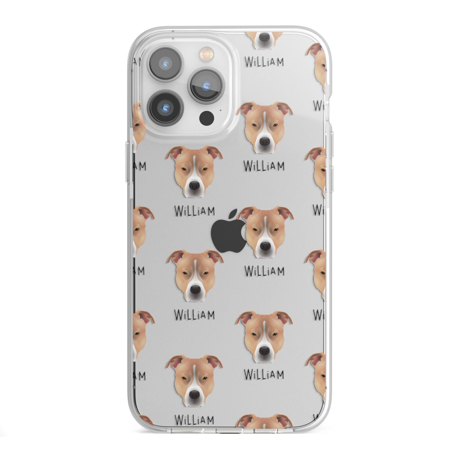 American Pit Bull Terrier Icon with Name iPhone 13 Pro Max TPU Impact Case with White Edges