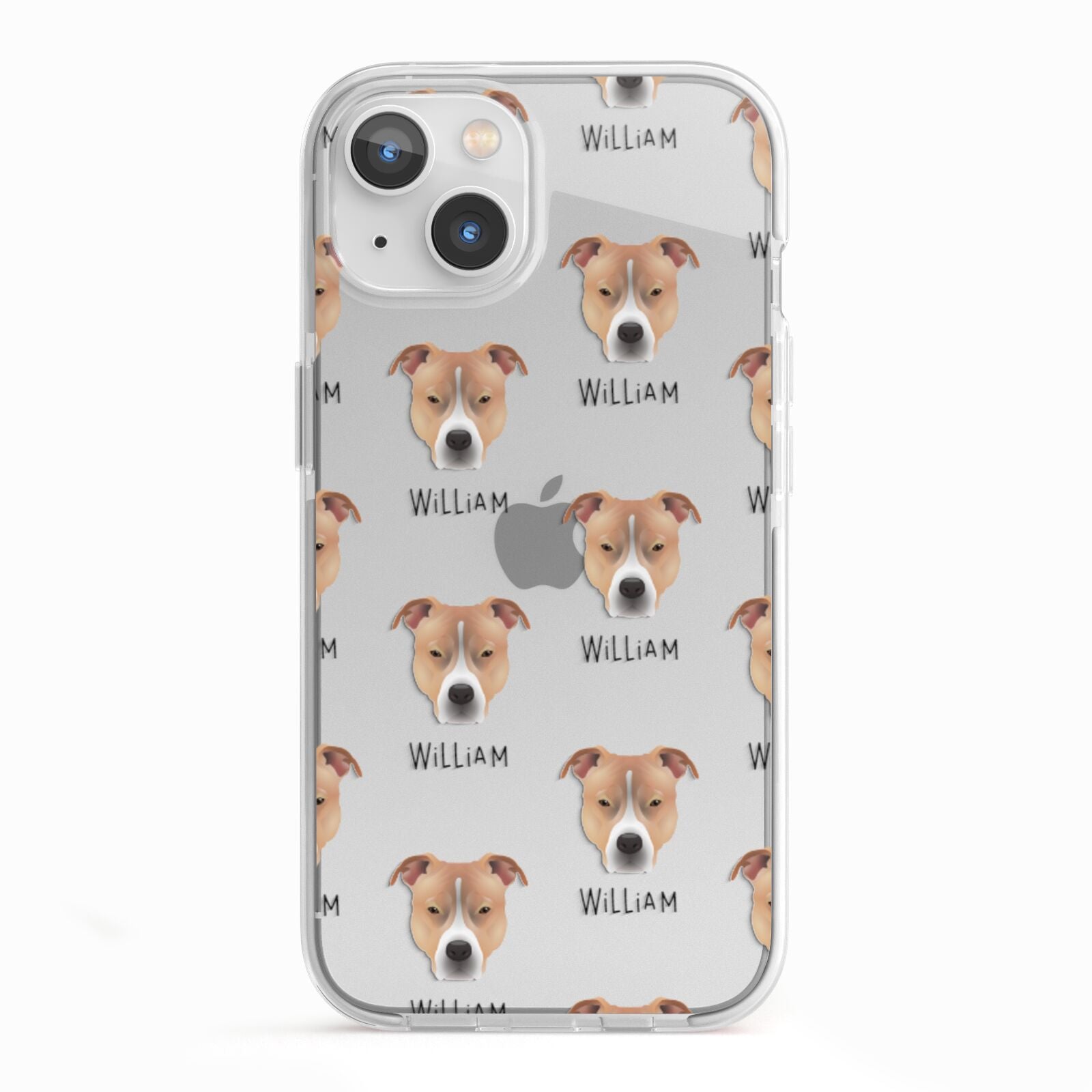 American Pit Bull Terrier Icon with Name iPhone 13 TPU Impact Case with White Edges