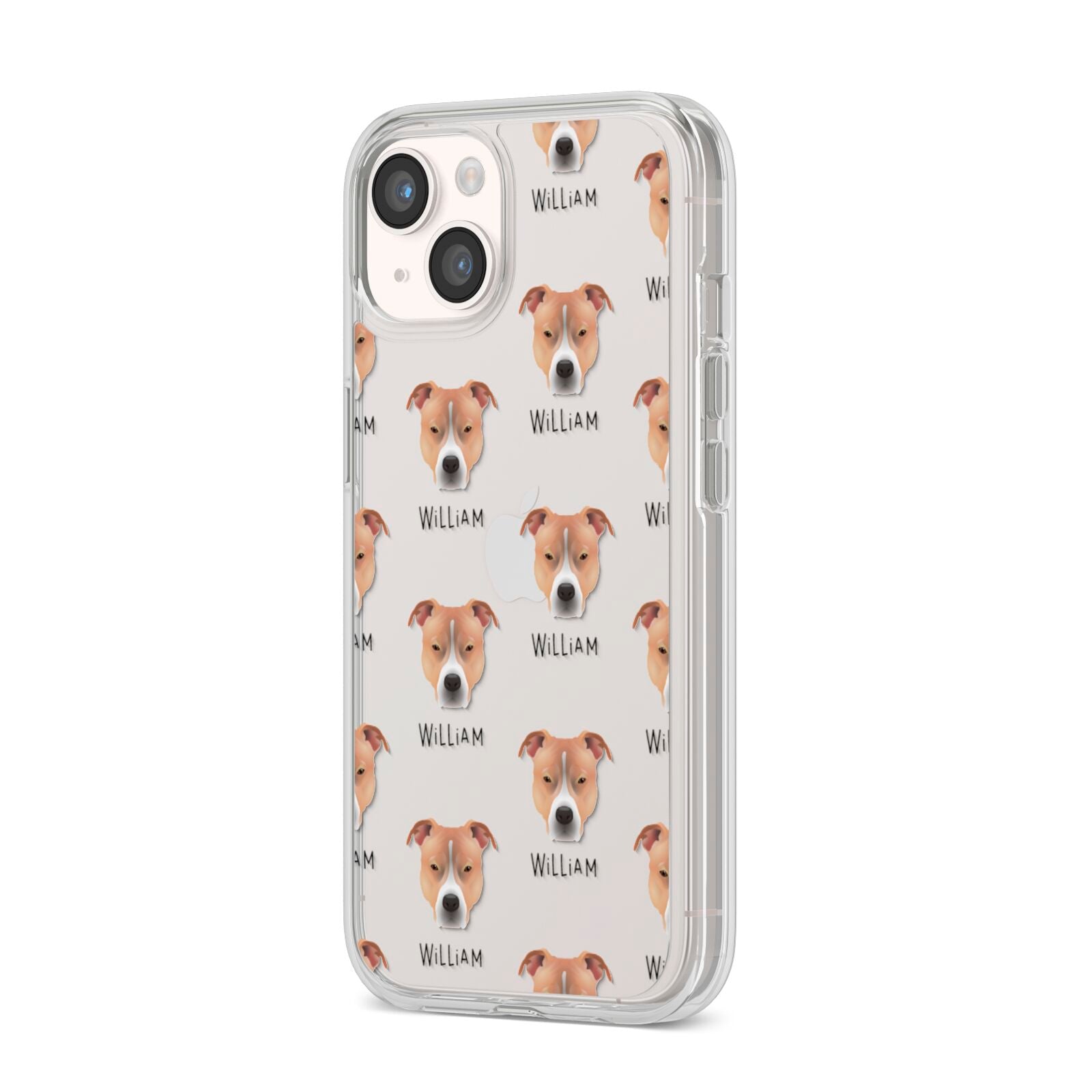 American Pit Bull Terrier Icon with Name iPhone 14 Clear Tough Case Starlight Angled Image