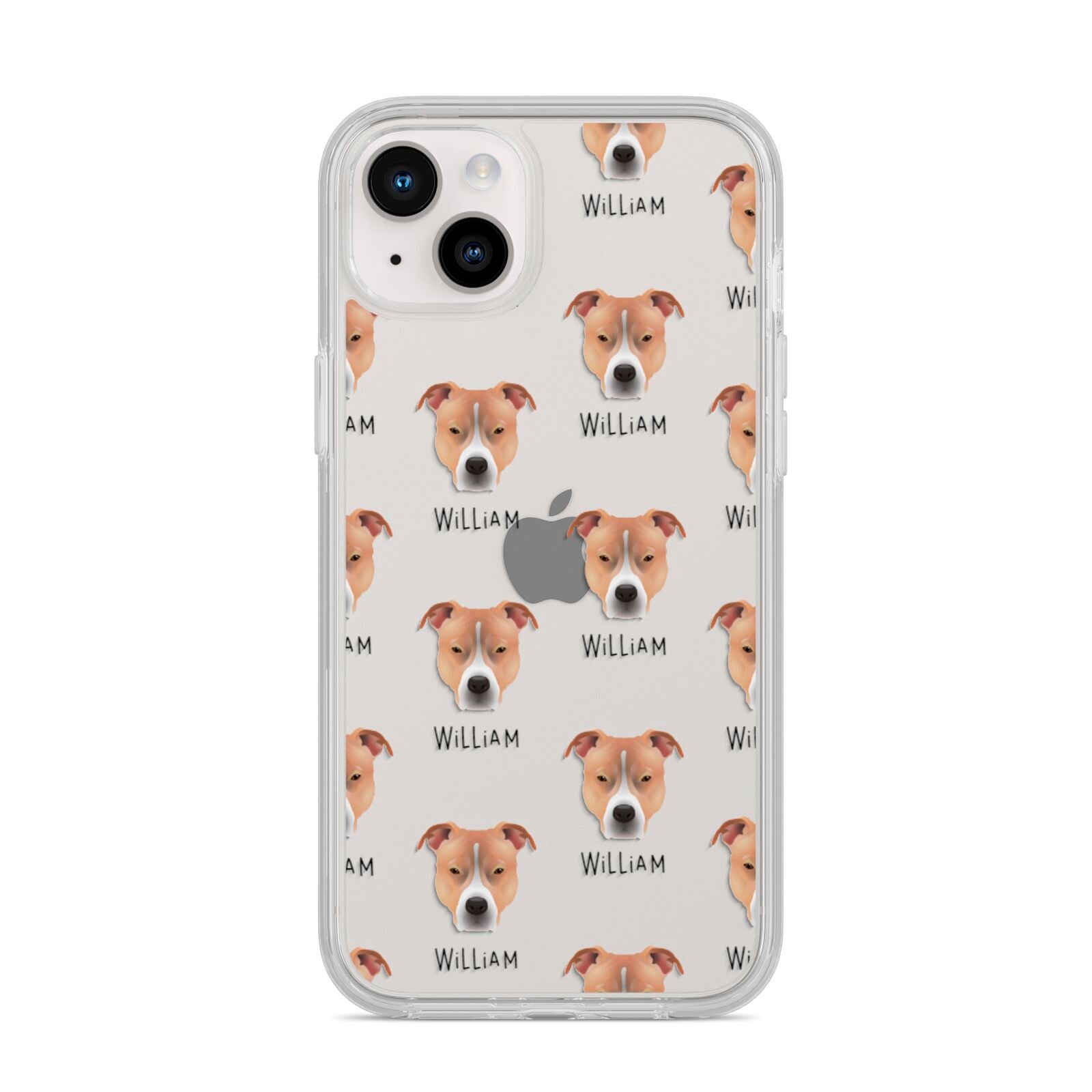 American Pit Bull Terrier Icon with Name iPhone 14 Plus Clear Tough Case Starlight