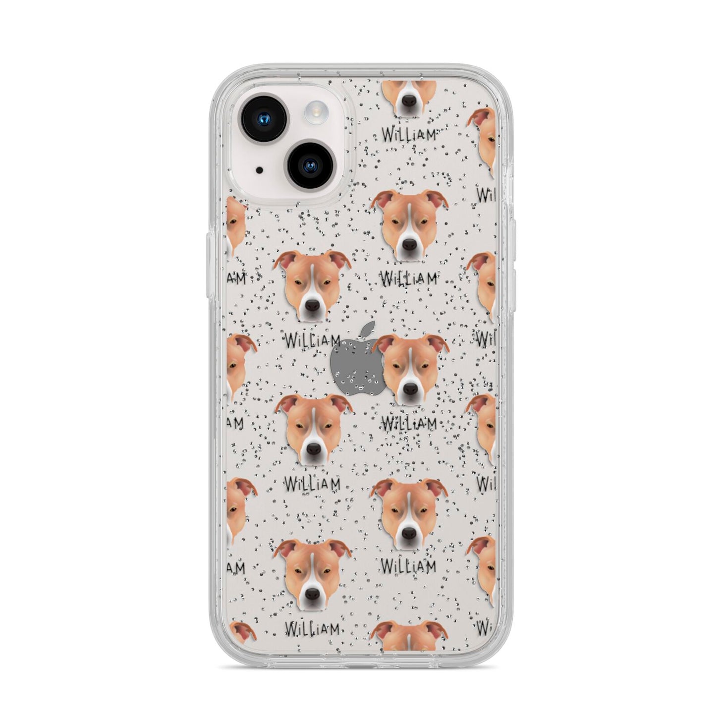 American Pit Bull Terrier Icon with Name iPhone 14 Plus Glitter Tough Case Starlight