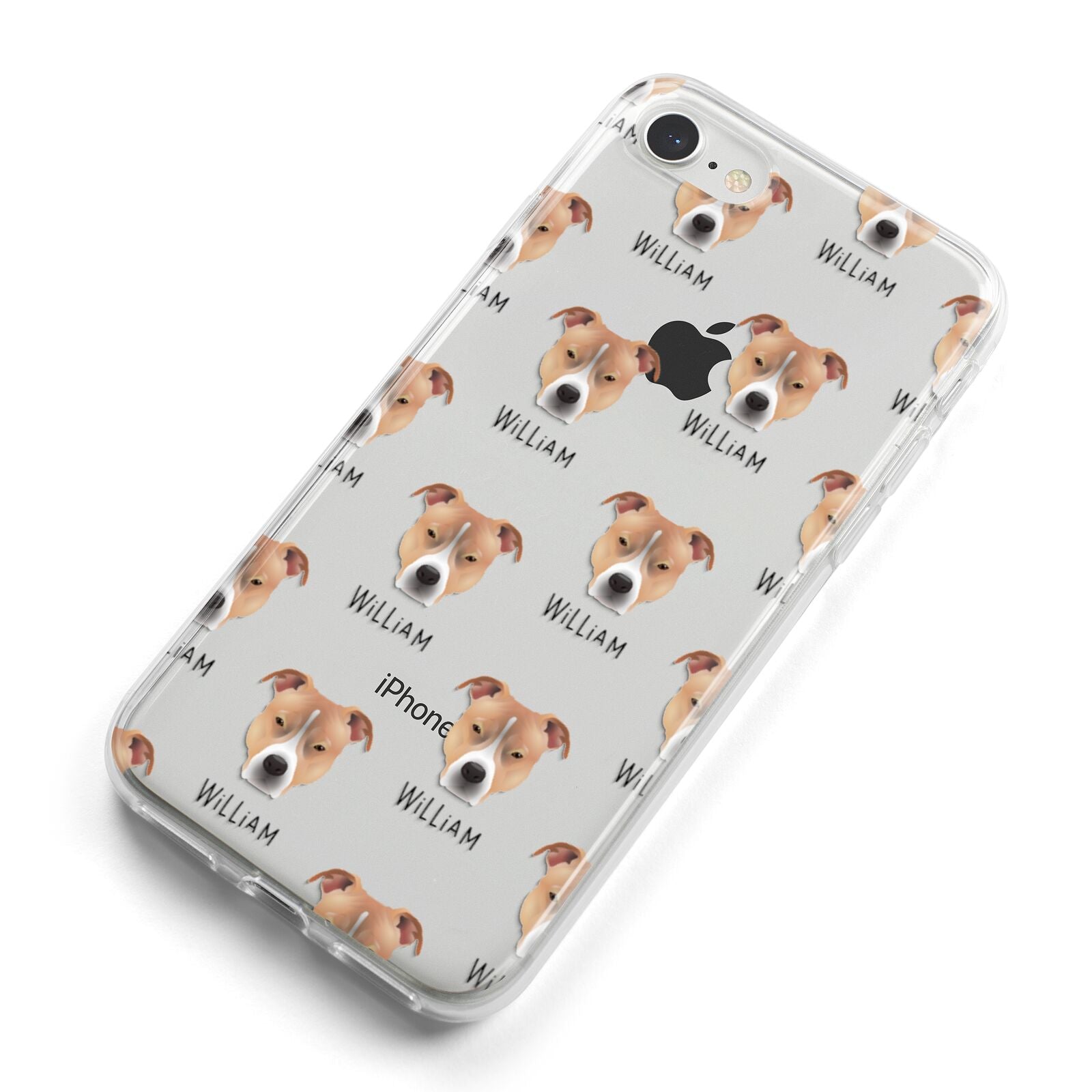 American Pit Bull Terrier Icon with Name iPhone 8 Bumper Case on Silver iPhone Alternative Image